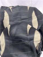CAR SEAT COVERS BEIGE AND BLACK FRONT AND BACK
