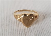 10k Gold Heart Ring 1.2g