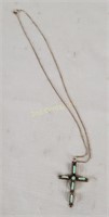 Sterling Chain W/ Opal Cross