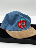 Vintage Coca Cola Hat 90s Snapback Cap Coke Denim