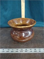 Brown glazed pottery planter