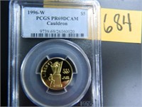 1996-W Cauldron, PCGS graded PR69DCAM