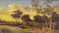 Hysinghen Hunting Landscape Oil