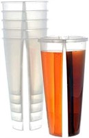 BINGWU 20 Heart-shaped Clear Plastic Drink Cups