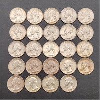 24 Silver Quarters 1961-64 Washington