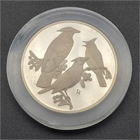 Sterling Medal #41 Cedar Wax Wing Birds
