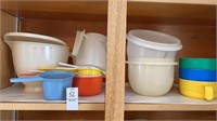Shelf of Tupperware