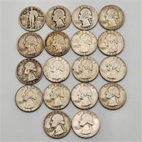 Silver Quarters (18) Standing Liberty & Washington