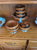 Wooden salad bowl set