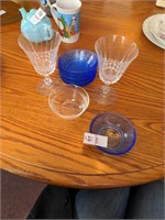 Dessert bowls and crystal glasses lot