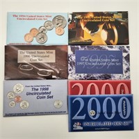 6 UNC US Mint Sets 1994-98 + 2000