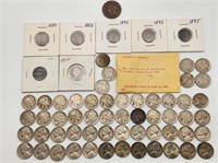 1831 Large Cent + Indian Head Cents & Nickels