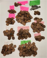 Wheat Cents Including 1943 Steel 1910s-50s