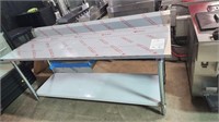 NEW John Bos Stainless Table  72" x 24" x 30" tall