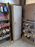 Metal closet with contents