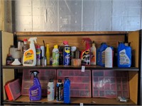 Shelf contents armor all, WD-40, oil, etc.