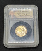 1934 Gold Plated Buffalo Nickel Coin slabbed