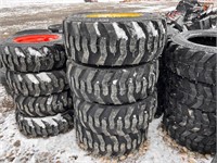 QTY 4-12-16.5 Tires on Wheels for NH/JD/CAT