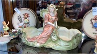 Antique bisque porcelain elegant lady console