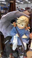 Hummel figurine doll girl w/ umbrella 8-1/2’’