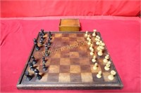 Vtg Wooden Chess Set (Not Complete)