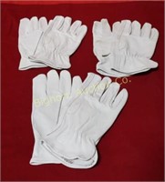 Goatskin Gloves XXLarge 3 pair in lot