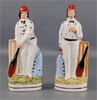 Pair of Re-Issue Staffordshire 'Cricket' Figures