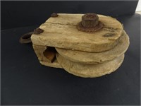 Vintage Wooden Pulley