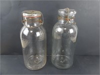 2 Large Vintage Canning Jars