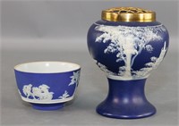 Wedgwood Blue Jasperware & Mics. Rose Bowl