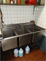 3 COMPARTMENT SINK 57.5" X 27.5"
