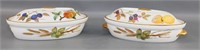 Two Royal Worcester 'Evesham' Oval Casseroles