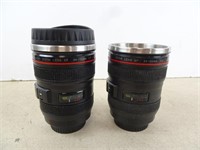 Set of Camera Lens Coffee Cups - One with Lid