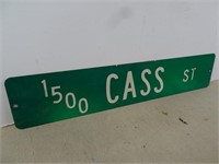 Vintage Metal Cass Street Sign - 30x6