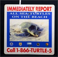 23in Report Sea Turtles sign