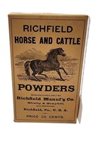 Antique Cardboard Richfield Horse & Cattle Powder