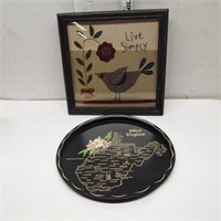 Live Simply Picture & West Virginia Tray