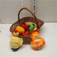 Chicken ,Duck & Ect Crochet Set & Basket
