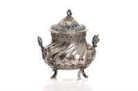 FRENCH SILVER COVERED SUGAR BOWL, 419g