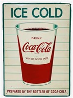 1960's Coca-Cola Fish Tail Cup Sign