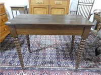 ANTIQUE TURNED LEG TABLE