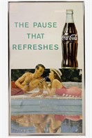 1960's Cardboard Coca-Cola Poster Framed "The