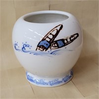 MID CENTURY ASIAN POTTERY 6.5" TALL X 6" WIDE