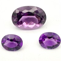 3 Deep Purple Amethyst  Gems