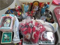 Nativity Figures, Ornaments, Bag of Santas, Etc…