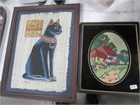 Stitched Yarn Art, Egyptian Cat by Gamal.