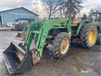 JD 5420 Tractor w/loader,4WD,manual in office