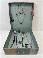 Jewelry and Jewelry Box - Includes 10 Necklaces,
