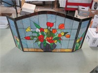 Stained Glass Fireplace Folding Screen/Surround. .