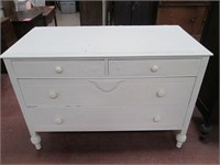 4 Drawer White Painted Dresser. 22”x48”x33”